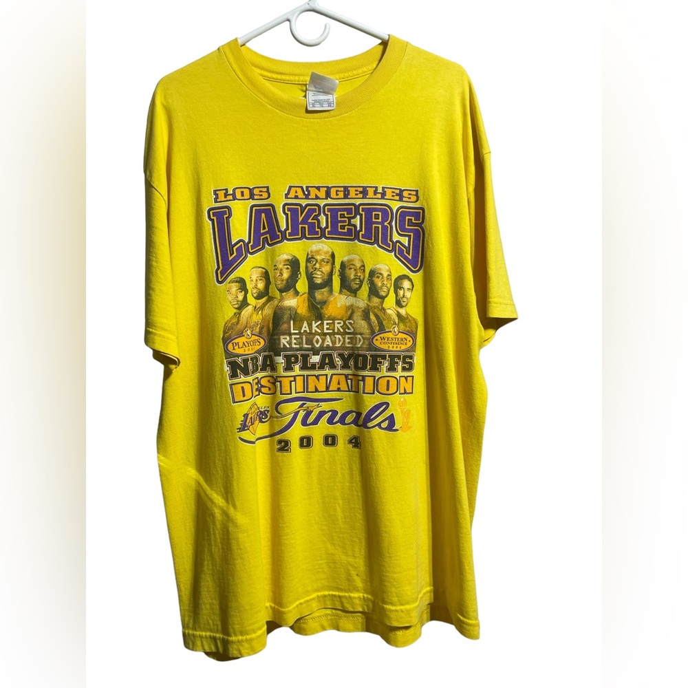 2004 Lakers NBA Playoffs Retro T Shirt XL Kobe, Shaq, Derek Fisher, Phil Jackson